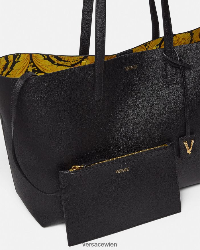 Schwarz Virtus-Einkaufstasche Versace Frauen Taschen 8N4XJD379
