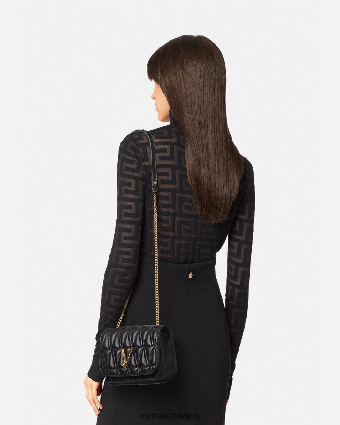 Schwarz Virtus kleine Umhängetasche Versace Frauen Taschen 8N4XJD367
