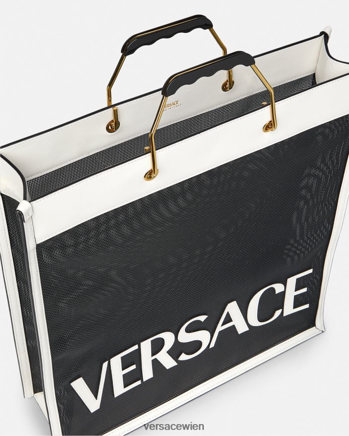 Schwarz-Weiss Einkaufstasche Versace Männer Taschen 8N4XJD1508