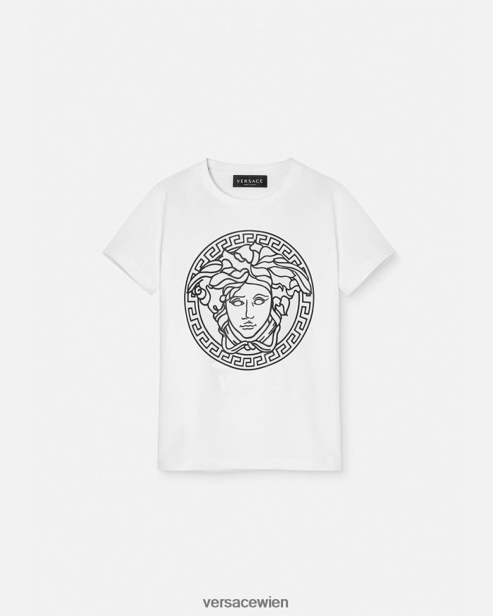 Schwarz-Weiss Medusa-T-Shirt Versace Kinder Kleidung 8N4XJD1966