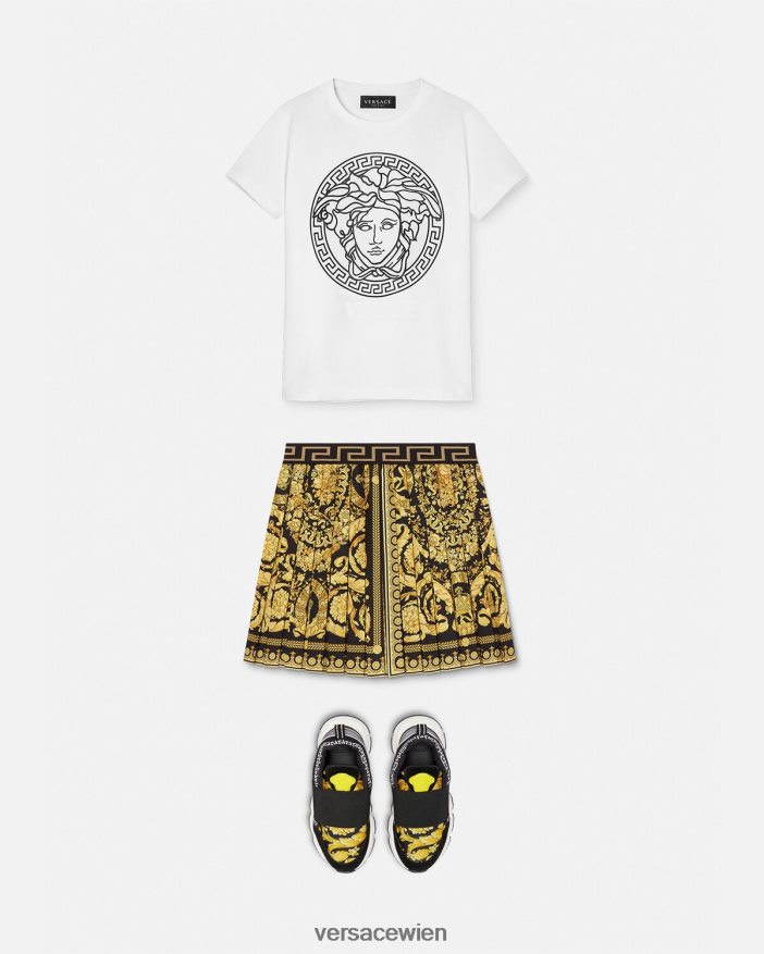 Schwarz-Weiss Medusa-T-Shirt Versace Kinder Kleidung 8N4XJD1966