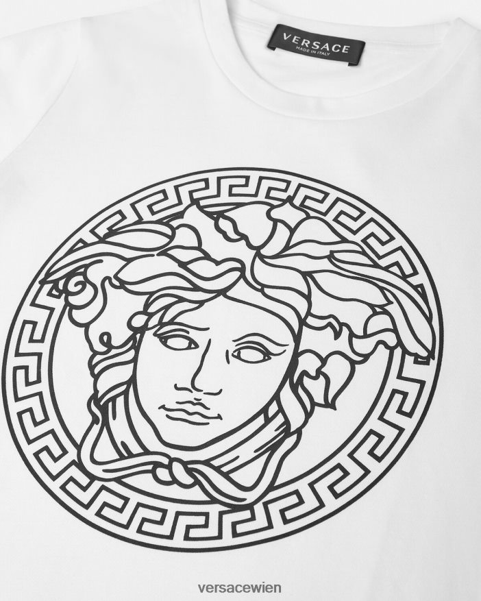 Schwarz-Weiss Medusa-T-Shirt Versace Kinder Kleidung 8N4XJD1966