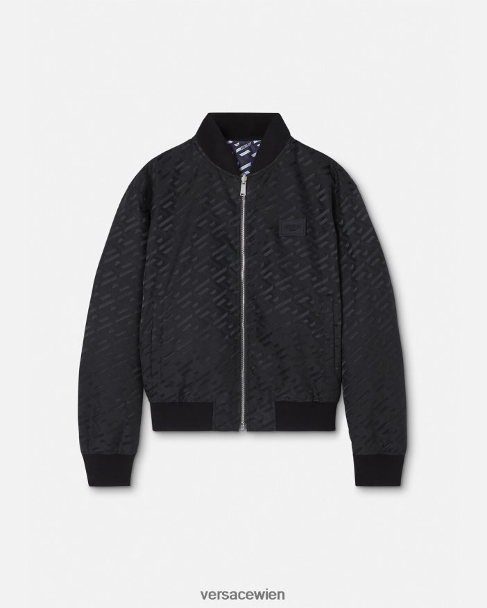 Schwarz Wende-Bomberjacke im La-Greca-Stil Versace Männer Kleidung 8N4XJD1246