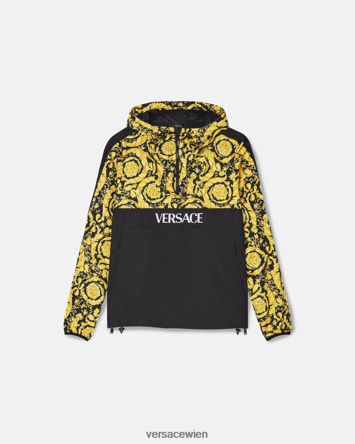 Schwarz Windjacke im Barocco-Stil Versace Frauen Kleidung 8N4XJD239