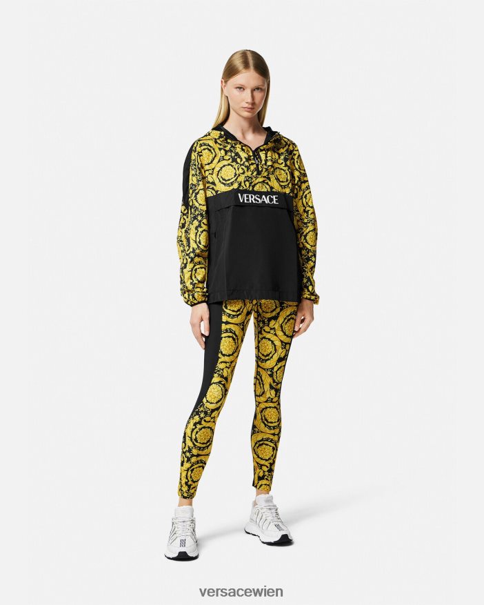 Schwarz Windjacke im Barocco-Stil Versace Frauen Kleidung 8N4XJD239
