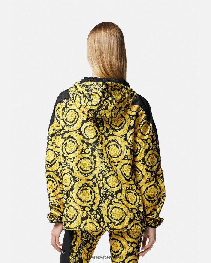 Schwarz Windjacke im Barocco-Stil Versace Frauen Kleidung 8N4XJD239