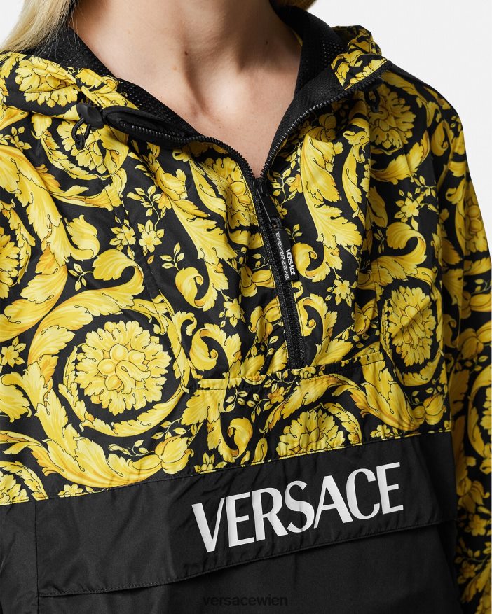 Schwarz Windjacke im Barocco-Stil Versace Frauen Kleidung 8N4XJD239
