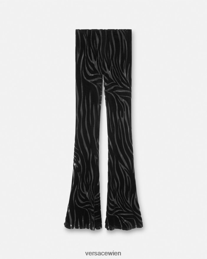 Schwarz Zebra-Samthose Versace Frauen Kleidung 8N4XJD222