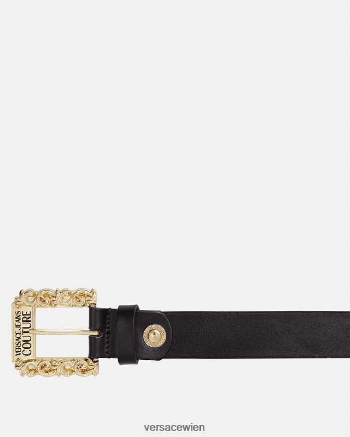 Schwarz barocker dünner Gürtel Versace Männer Zubehör 8N4XJD2481