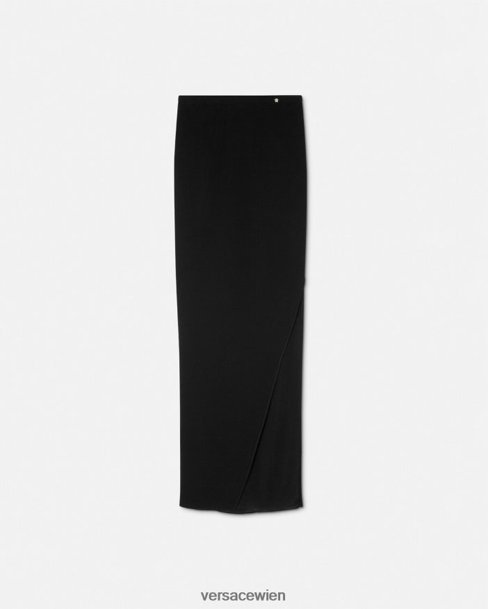 Schwarz langen Rock stricken Versace Frauen Kleidung 8N4XJD176