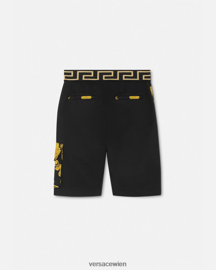 Schwarz maschera barocke Greca-Shorts Versace Kinder Kleidung 8N4XJD2126