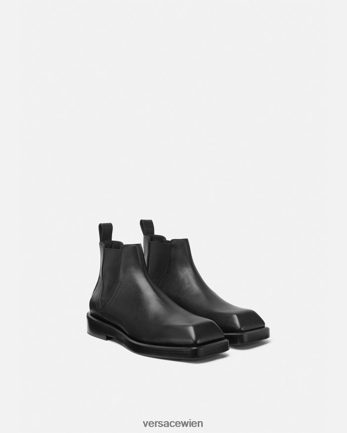 Schwarz quadratische Chelsea-Stiefel Versace Männer Schuh 8N4XJD1580
