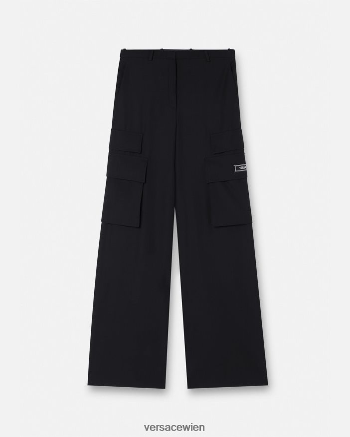 Schwarz weite Cargohose Versace Frauen Kleidung 8N4XJD204