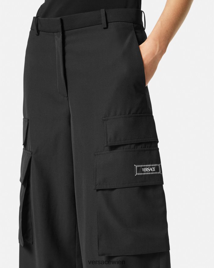 Schwarz weite Cargohose Versace Frauen Kleidung 8N4XJD204