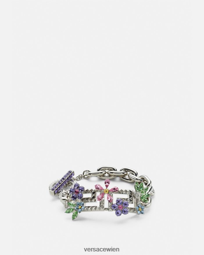 Silber Armband mit Kristallblüte Versace Frauen Zubehör 8N4XJD851