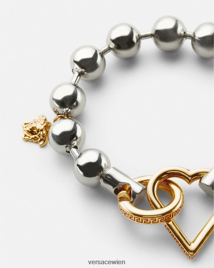Silber Gold Ausgefallenes Kettenarmband Versace Frauen Zubehör 8N4XJD831