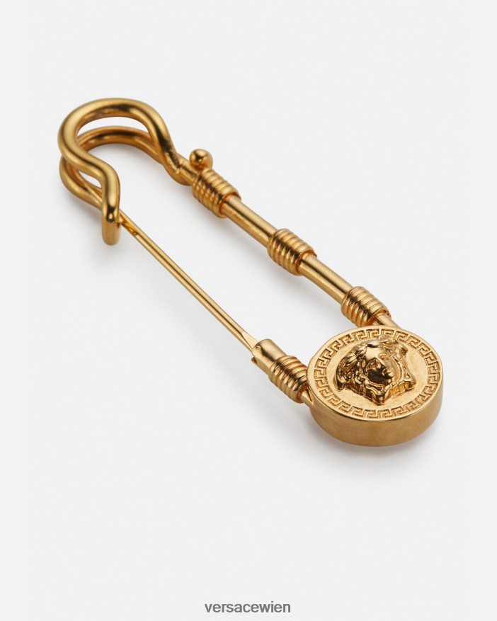 Tribut Gold Sicherheitsnadelbrosche Versace Frauen Zubehör 8N4XJD799