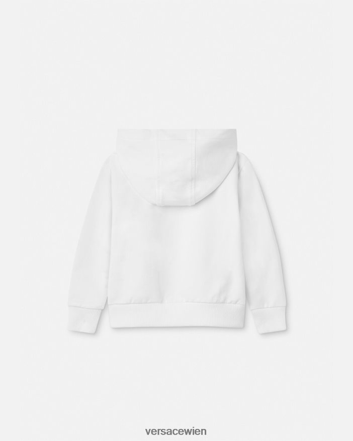 Weiß Baby-Kapuzenpullover mit „Prinzessin“-Logo Versace Kinder Kleidung 8N4XJD1868