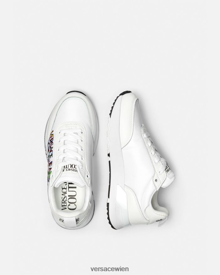 Weiß Dynamische Logo-Sneaker Versace Frauen Schuh 8N4XJD2281