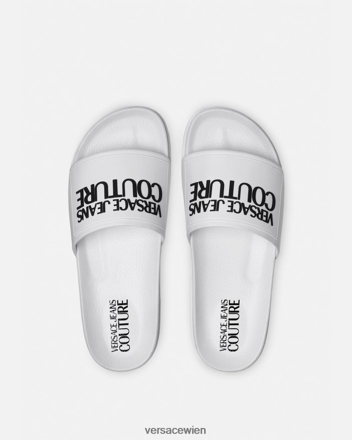 Weiß Gummi-Slipper mit Logo Versace Frauen Schuh 8N4XJD2289