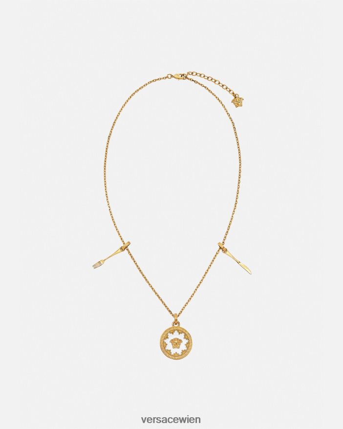 Weiß Halskette mit Medusa-Plättchen Versace Frauen Zubehör 8N4XJD815