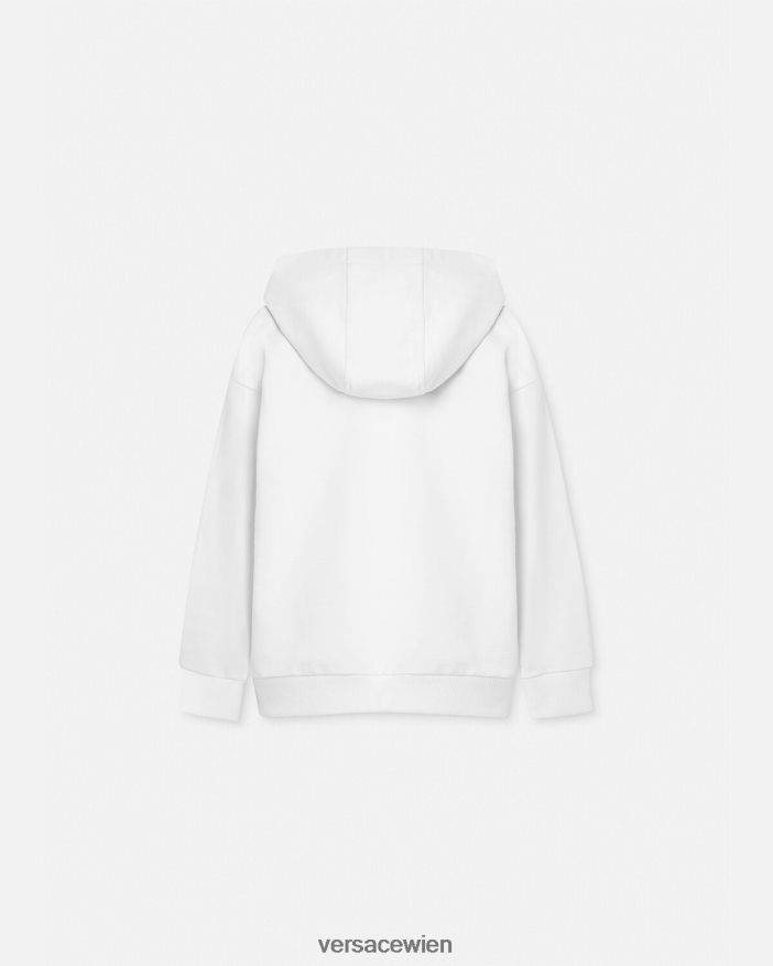 Weiß Kapuzenpullover mit „Prinzessin“-Logo Versace Kinder Kleidung 8N4XJD1973