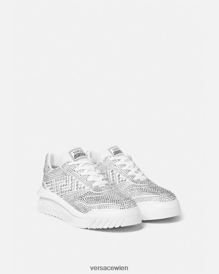 Weiß Kristall-Odissea-Sneaker Versace Männer Schuh 8N4XJD1534