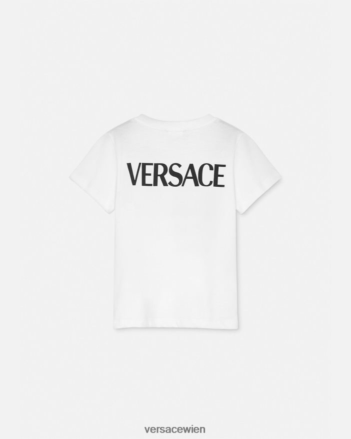 Weiß Logo-T-Shirt Versace Kinder Kleidung 8N4XJD2004