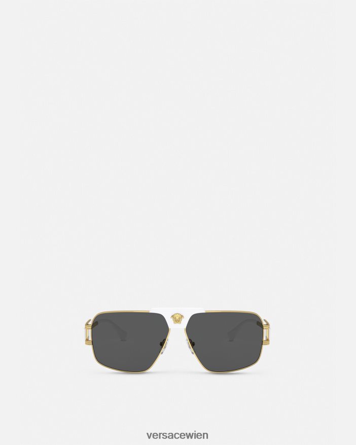 Weiß Sonderprojekt Pilotensonnenbrille Versace Männer Zubehör 8N4XJD1682
