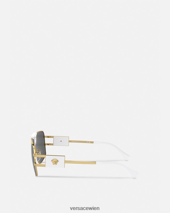 Weiß Sonderprojekt Pilotensonnenbrille Versace Männer Zubehör 8N4XJD1682