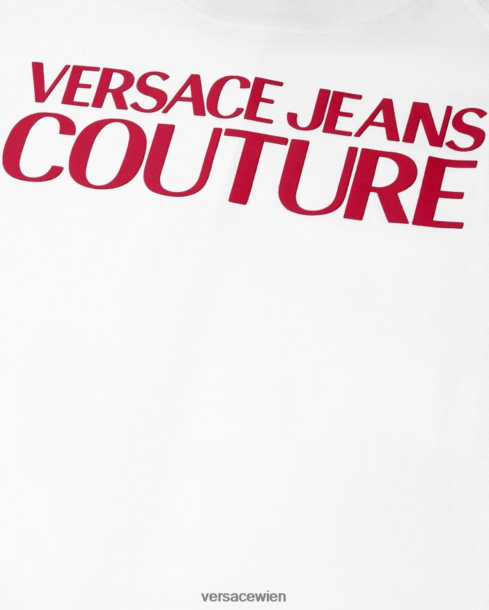 Weiß T-Shirt mit Logo-Body Versace Frauen Kleidung 8N4XJD2162