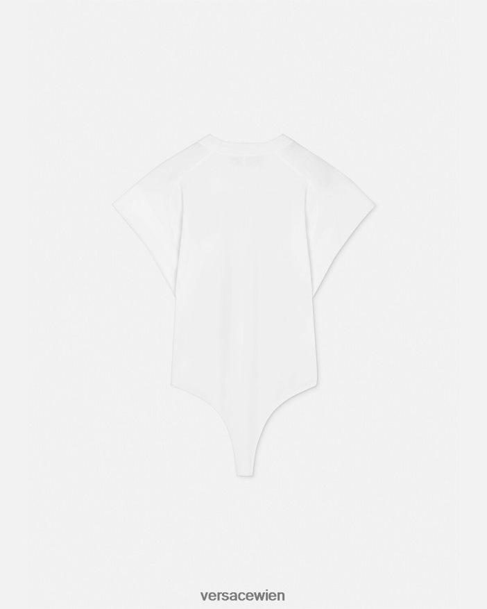 Weiß T-Shirt mit Logo-Body Versace Frauen Kleidung 8N4XJD2162