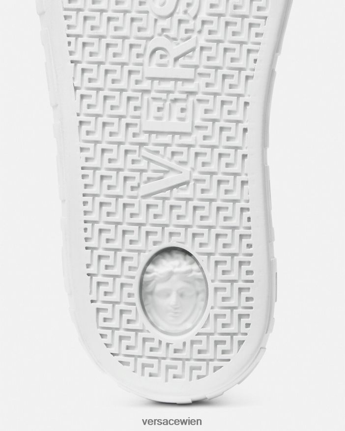 Weißes Gold Greca-Sneaker Versace Frauen Schuh 8N4XJD501