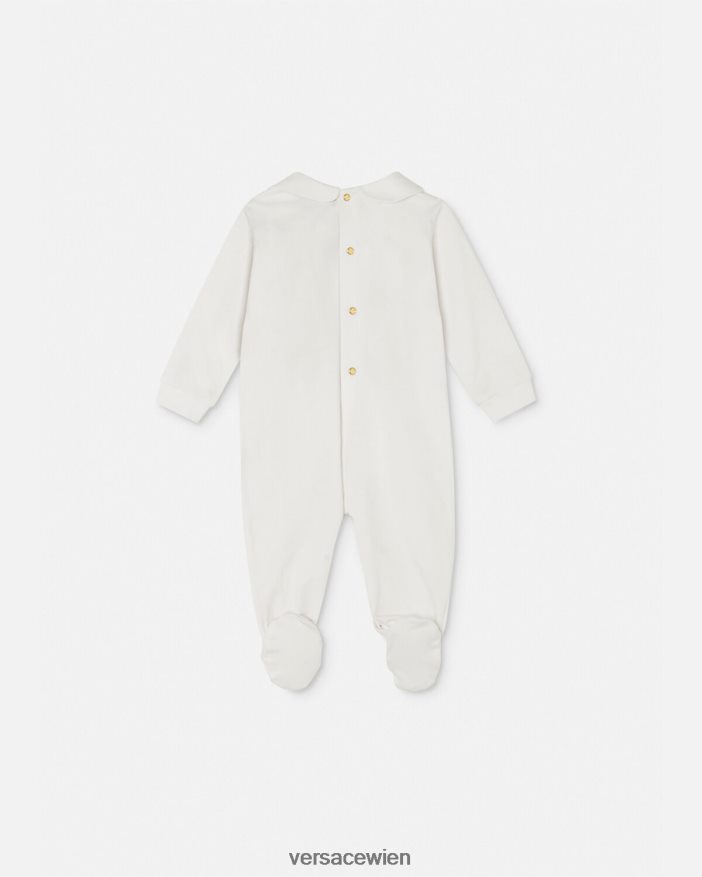 Weißes Gold Medusa-Baby-Schlafanzug Versace Kinder Kleidung 8N4XJD1824