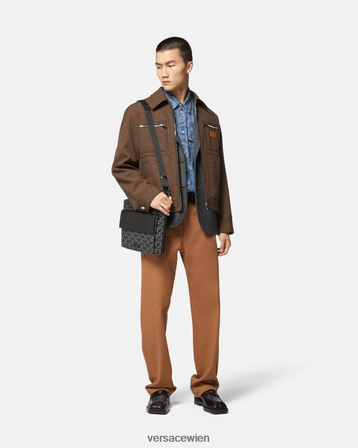 blau  bedruckt Überhemd aus Jeansstoff mit Barocco-Jacquardmuster Versace Männer Kleidung 8N4XJD1299