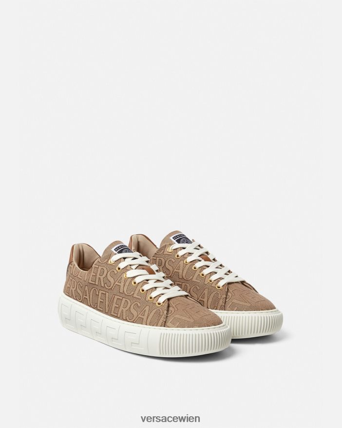 braun Allover-Greca-Sneaker Versace Männer Schuh 8N4XJD1515