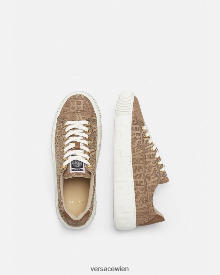 braun Allover-Greca-Sneaker Versace Männer Schuh 8N4XJD1515