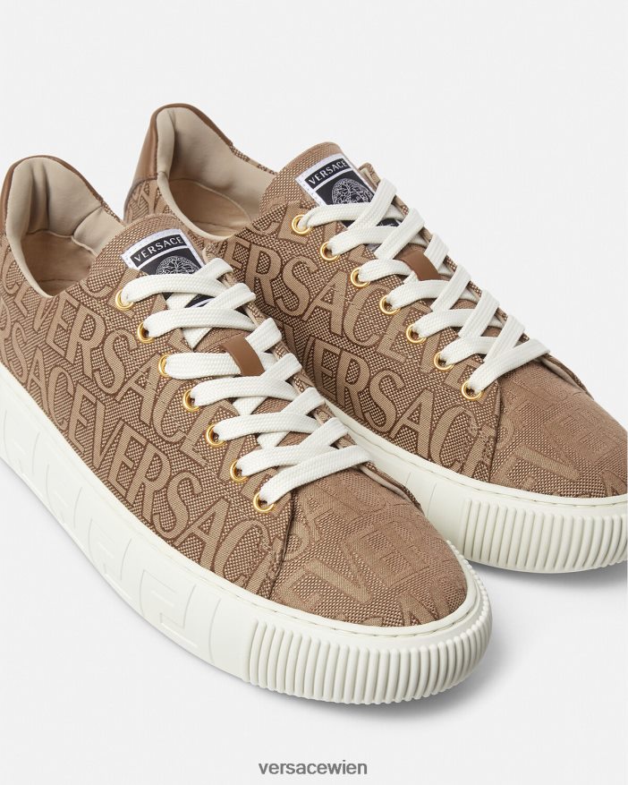 braun Allover-Greca-Sneaker Versace Männer Schuh 8N4XJD1515