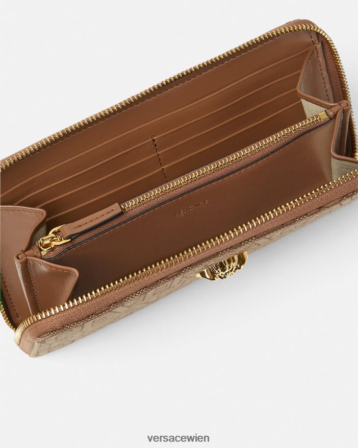 braun Allover-La-Medusa-langes Portemonnaie Versace Frauen Zubehör 8N4XJD566