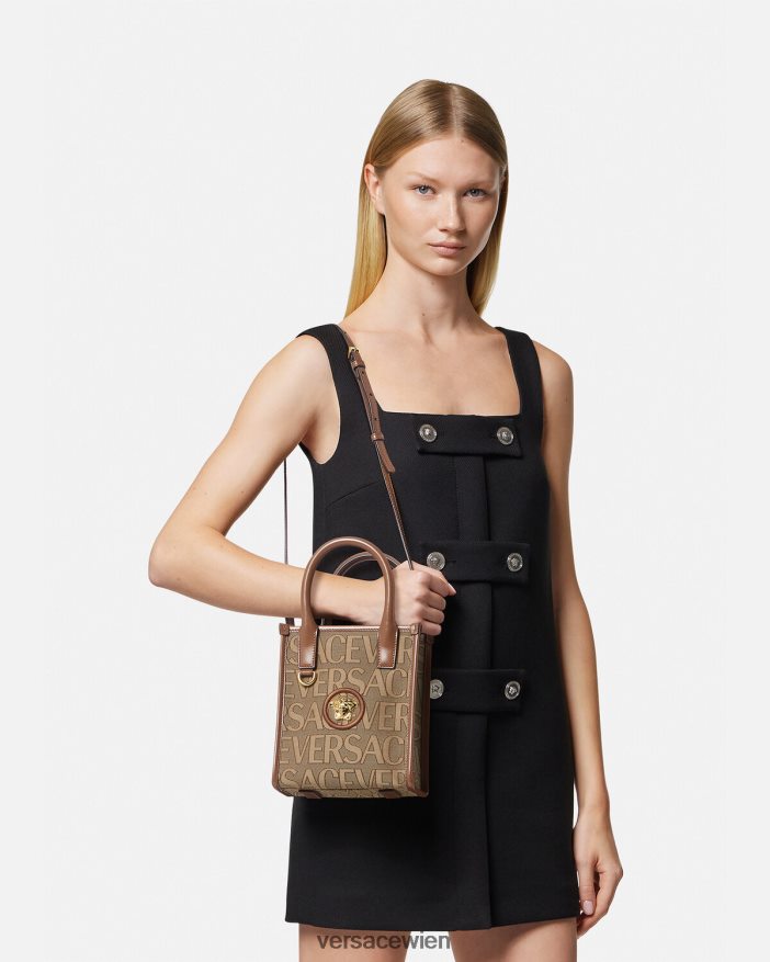 braun Allover-Mini-Tragetasche Versace Frauen Taschen 8N4XJD318