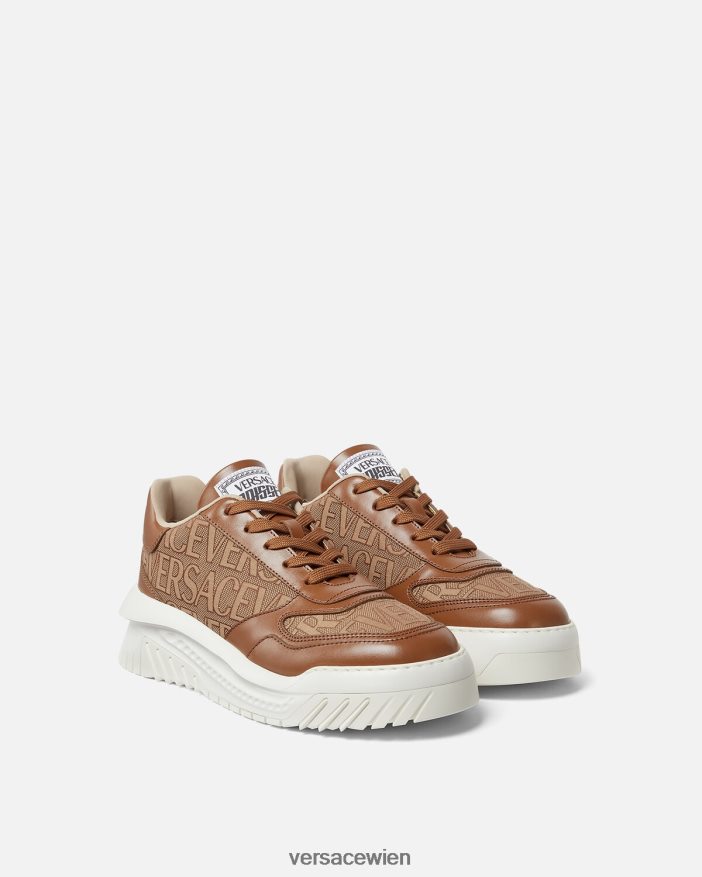 braun Allover-Odissea-Sneaker Versace Männer Schuh 8N4XJD1513