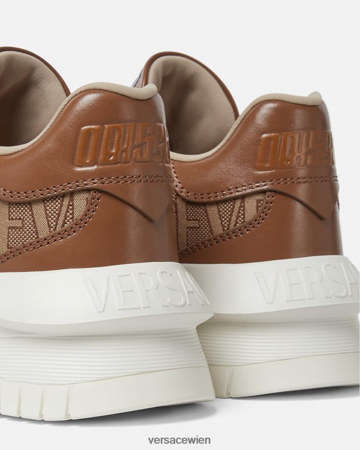 braun Allover-Odissea-Sneaker Versace Männer Schuh 8N4XJD1513
