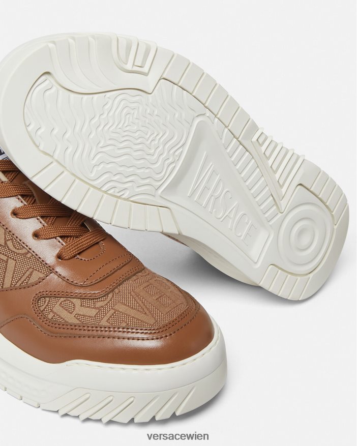 braun Allover-Odissea-Sneaker Versace Männer Schuh 8N4XJD1513