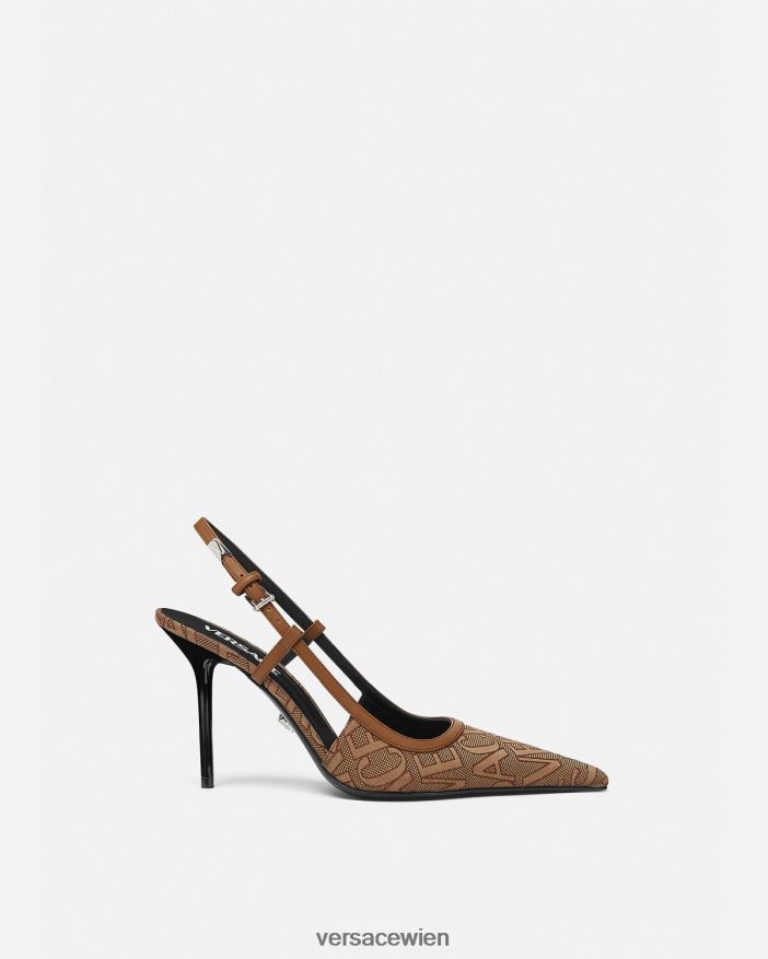 braun Allover-Slingback-Pumps Versace Frauen Schuh 8N4XJD481