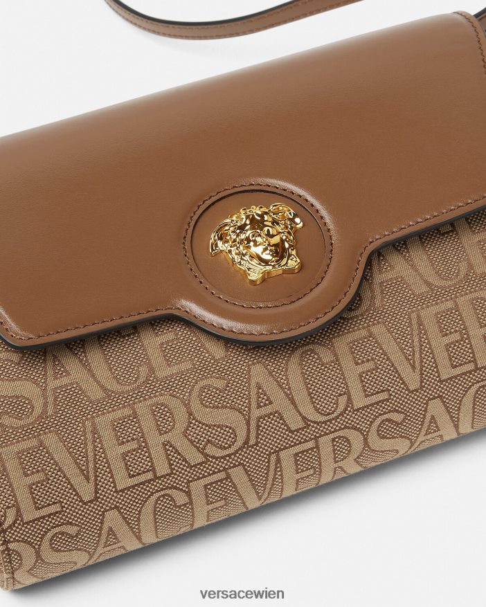 braun Allover-Umhängetasche „La Medusa“ Versace Frauen Taschen 8N4XJD327