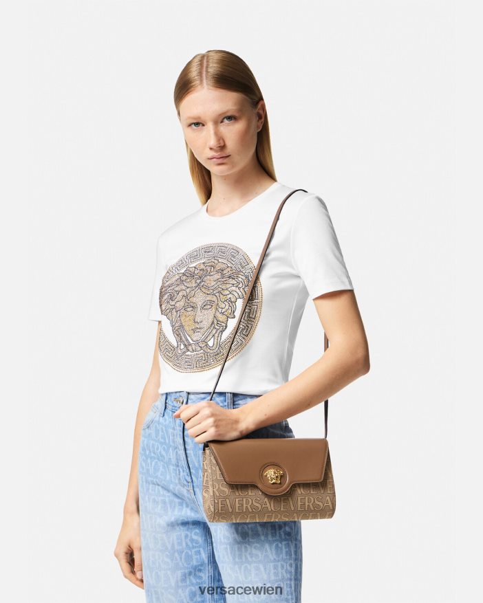 braun Allover-Umhängetasche „La Medusa“ Versace Frauen Taschen 8N4XJD327