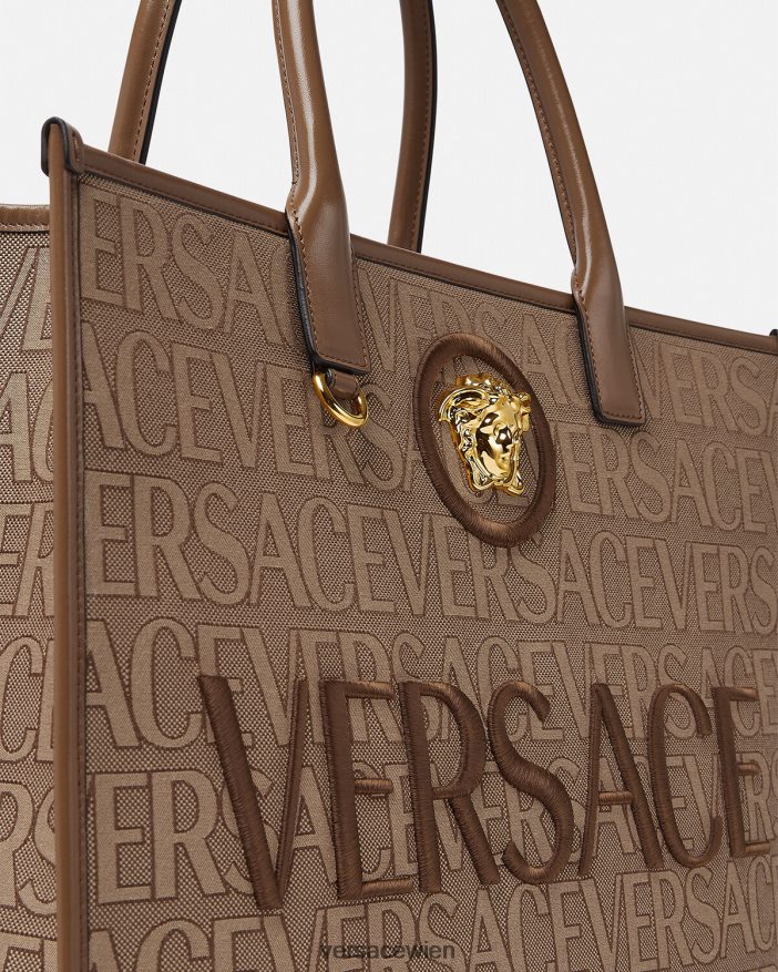 braun Allover-große Einkaufstasche Versace Frauen Taschen 8N4XJD321