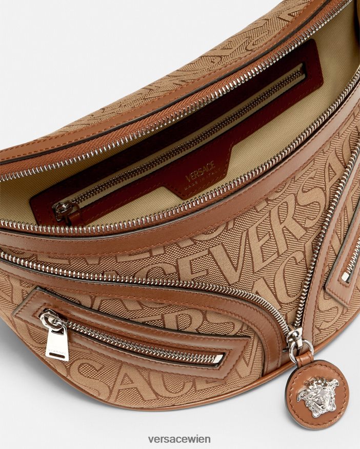 braun Hobo-Gürteltasche mit Allover-Muster Versace Männer Taschen 8N4XJD1503