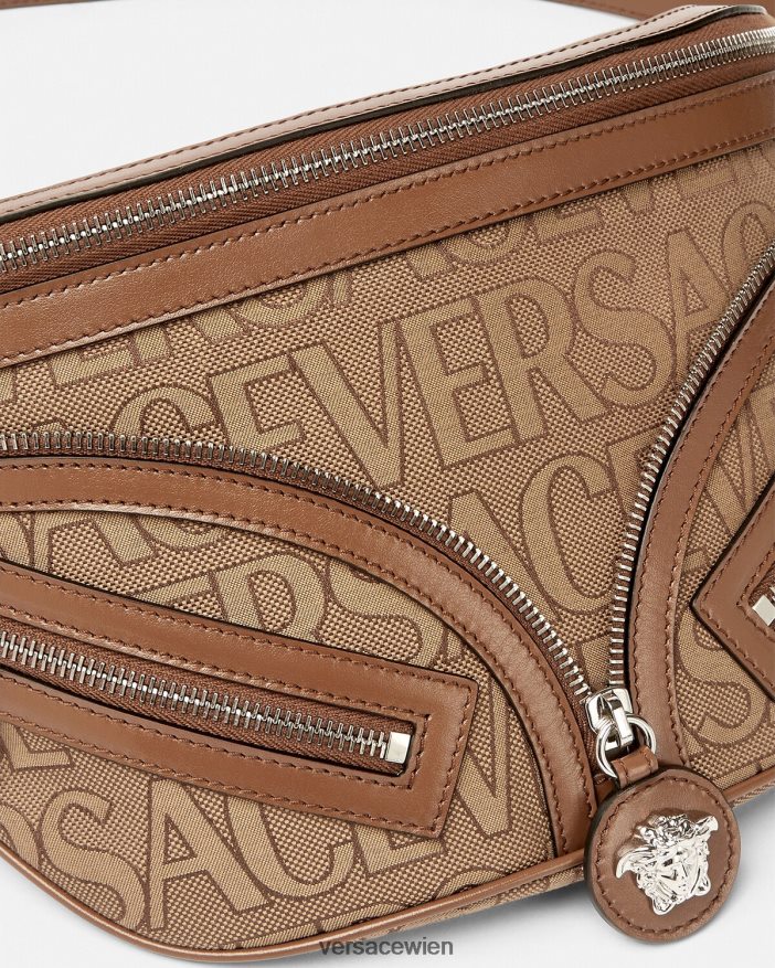 braun Hobo-Gürteltasche mit Allover-Muster Versace Männer Taschen 8N4XJD1503