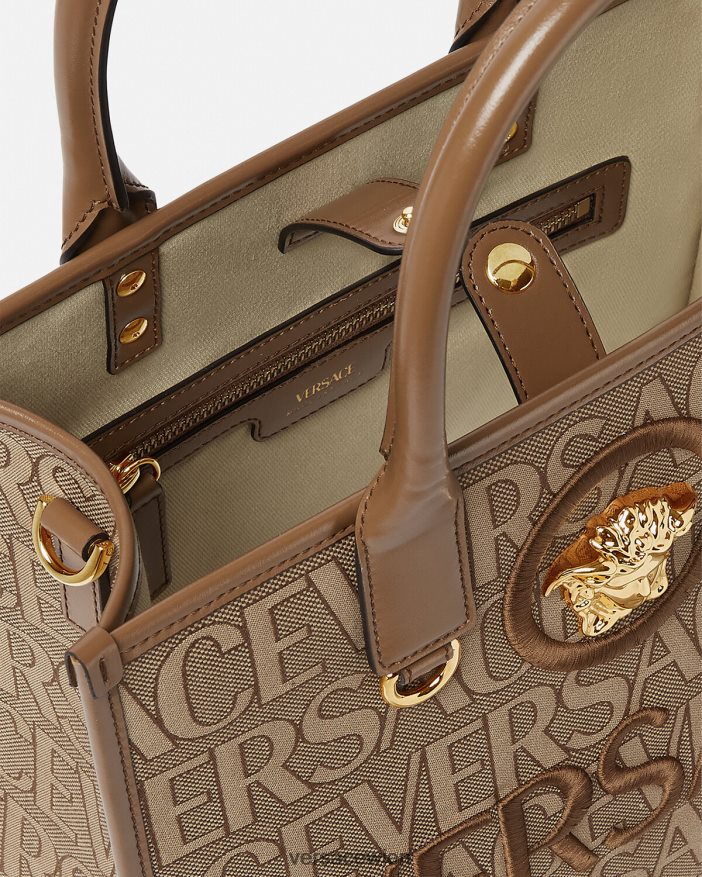 braun Kleine Allover-Tragetasche Versace Frauen Taschen 8N4XJD316
